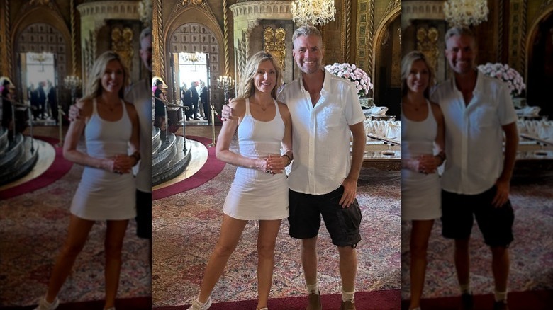 Marla Maples poses with chef Pete Evans at Mar-a-Lago