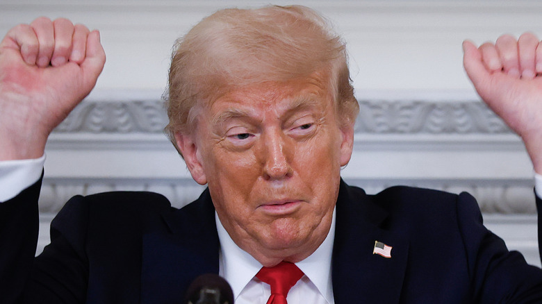 Donald Trump speaking at the White House Faith Office luncheon