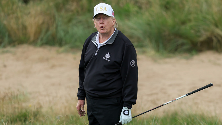 Donald Trump pictured on a golf course.