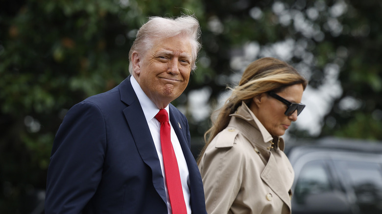 Donald Trump pictured beside Melania