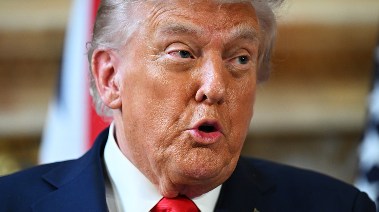 Close-up of Donald Trump speaking