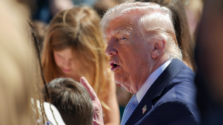 Donald Trump speaking to children at the 2026 Easter Egg Roll