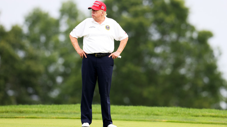 Donald Trump playing golf