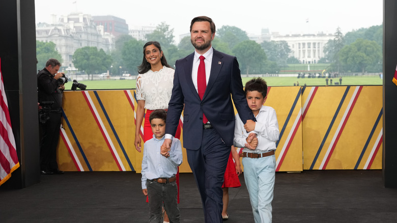 JD Vance and his family at Trump's military parade
