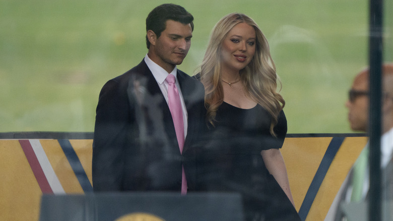 Tiffany Trump smiling with her husband