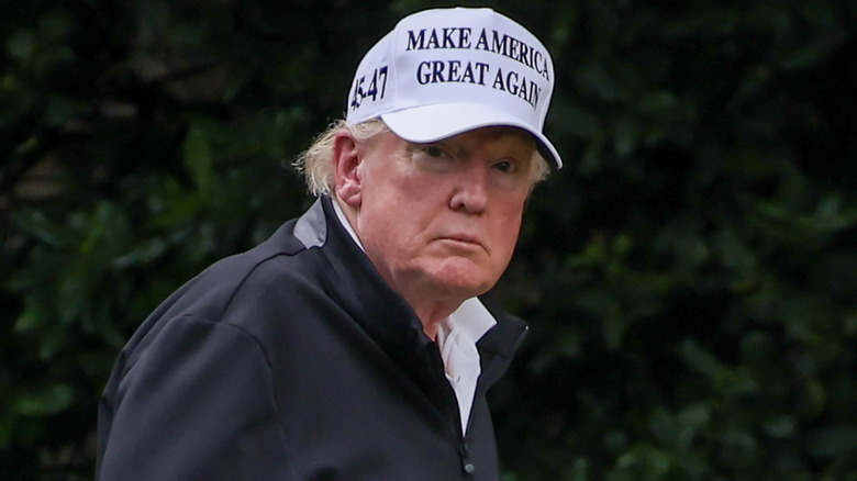 Donald Trump pictured golfing in June 2025.