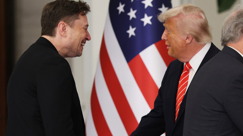 Donald Trump and Elon Musk speaking