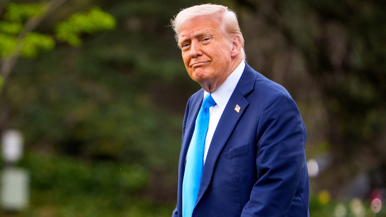 Donald Trump taking a walk