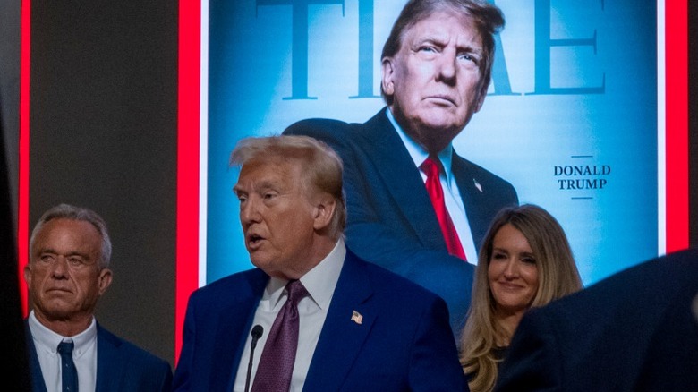Donald Trump speaks at a reception at the New York Stock Exchange with RFK Jr (2024)