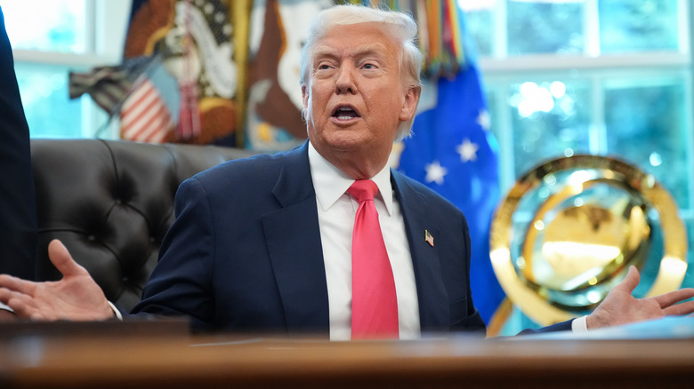 Donald Trump pictured in the Oval Office.