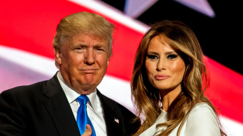 Donald and Melania Trump posing