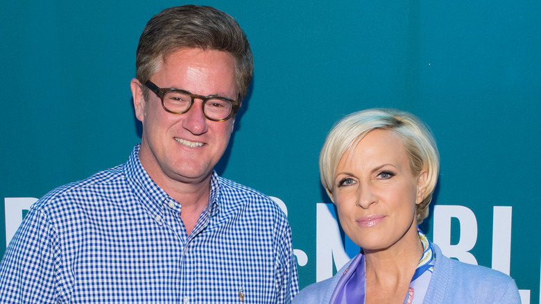 Joe Scarborough, Mika Brzezinski smiling