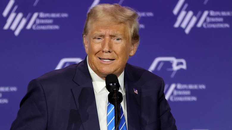 Donald Trump with microphone