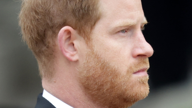 Prince Harry attending Queen Elizabeth II funeral