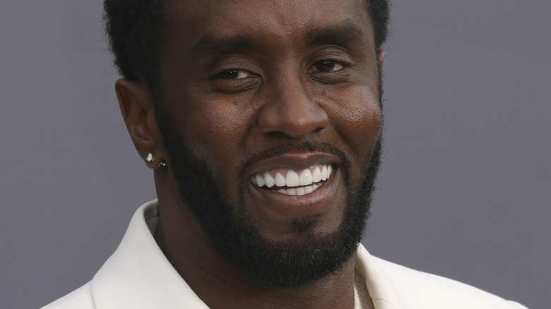 Sean Diddy Combs in white suit at Billboard Music Awards 2022