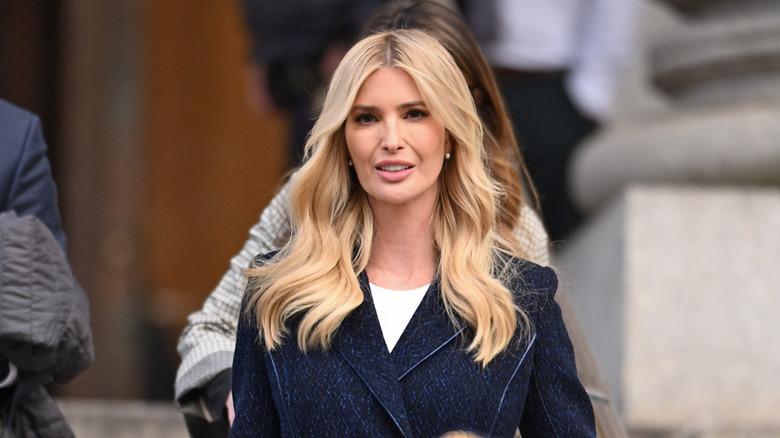 Ivanka Trump wearing a blue jacket