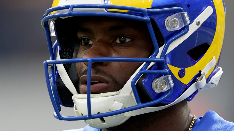 Van Jefferson playing in his Los Angeles Rams uniform