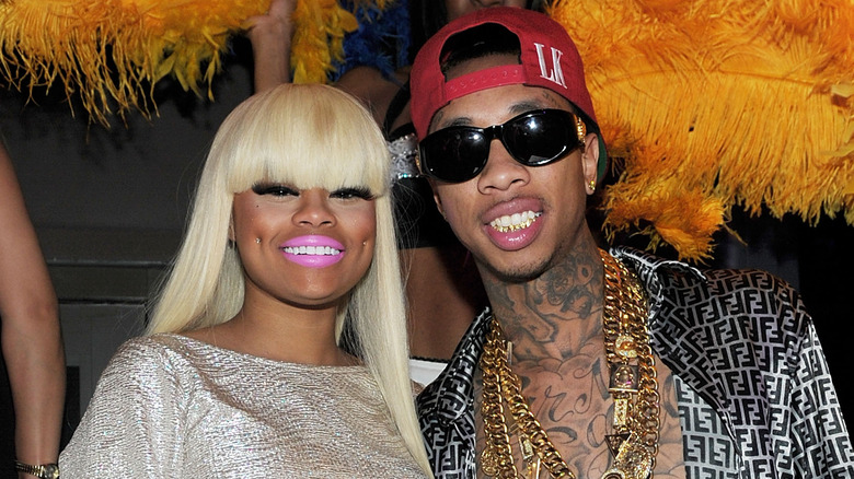 Tyga and Blac Chyna smiling
