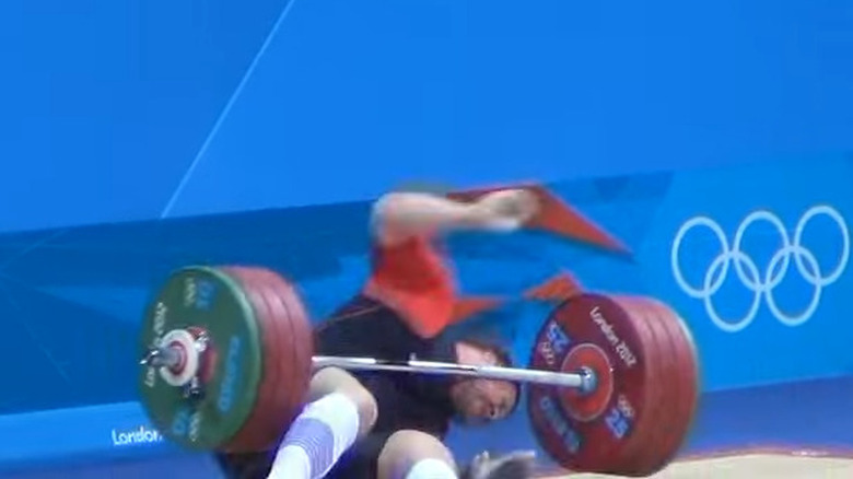 Matthias Steiner dropping weight on neck