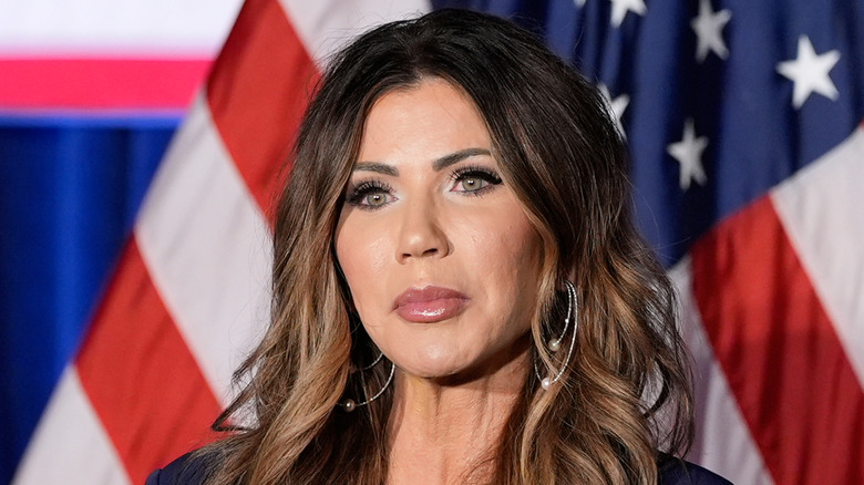 Kristi Noem speaking at Patriot Dinner