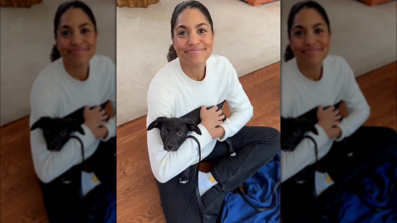 Alexis Lewis posing for cameras