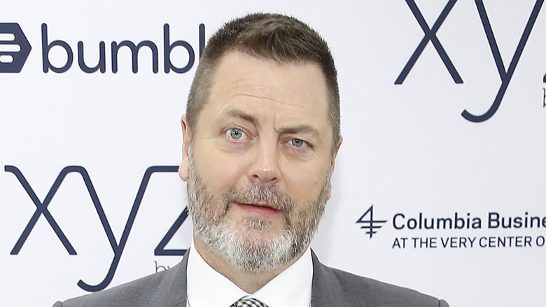 Nick Offerman looking at camera