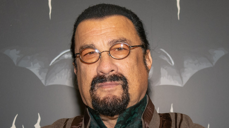 Steven Seagal looking at camera
