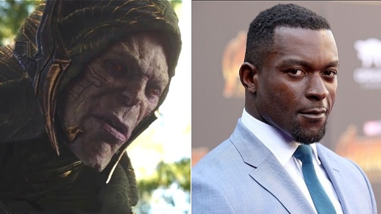 Split image of Michael James Shaw as Corvus Glaive and Michael James Shaw posing