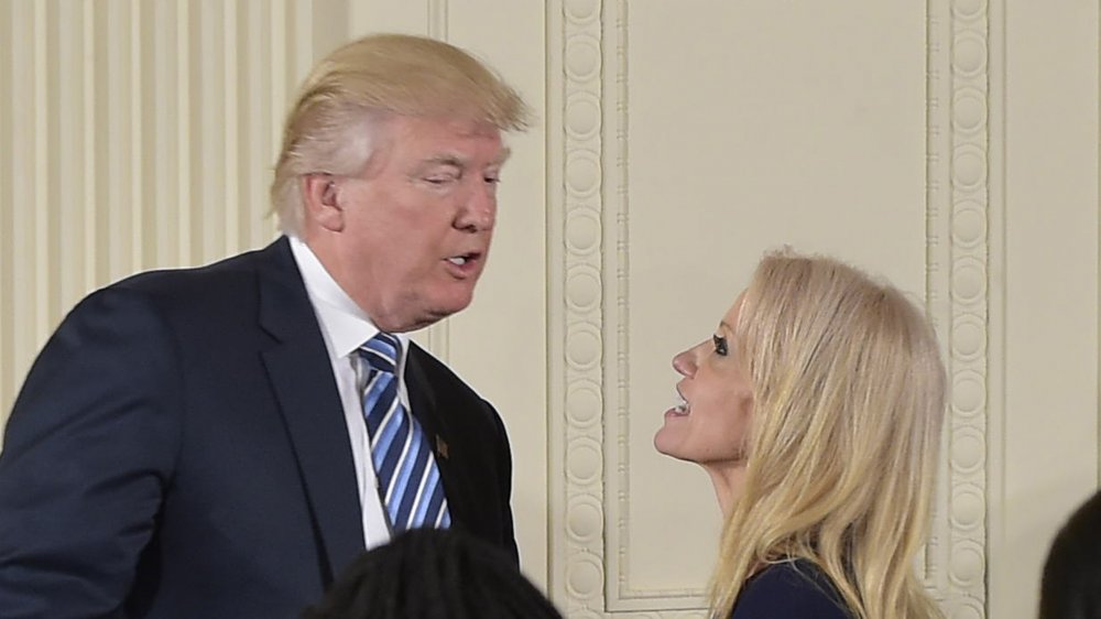 President Donald Trump and Kellyanne Conway