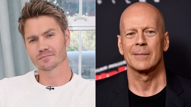 Chad Michael Murray, Bruce Willis split image