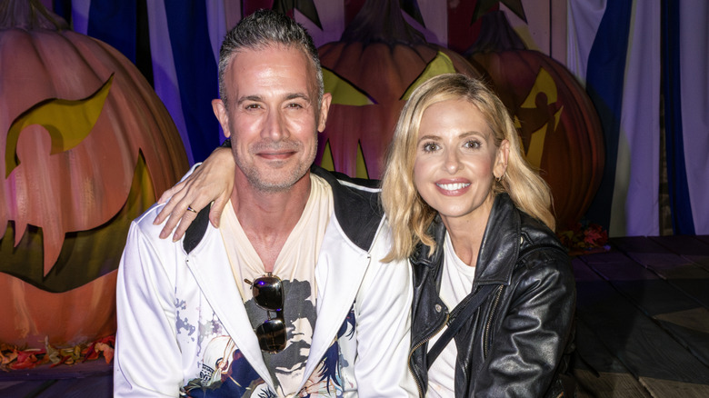Freddie Prinze Jr. and Sarah Michelle Gellar at 50 Years of Nightmares at Knott's Scary Farm
