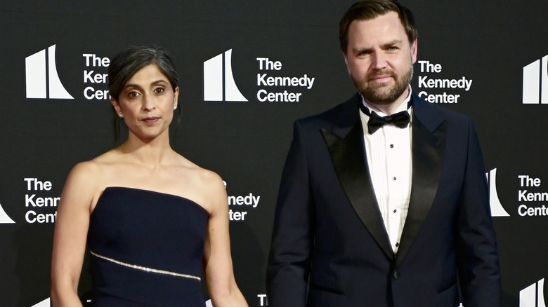 JD Vance and Usha Vance wearing all black