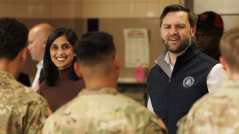 Usha Vance and JD Vance during an engagement