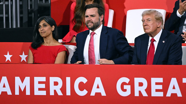 Usha Vance, JD Vance and Donald Trump