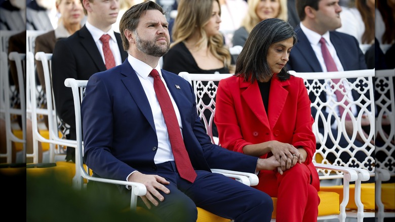 JD Vance and Usha Vance at Charlie Kirk ceremony
