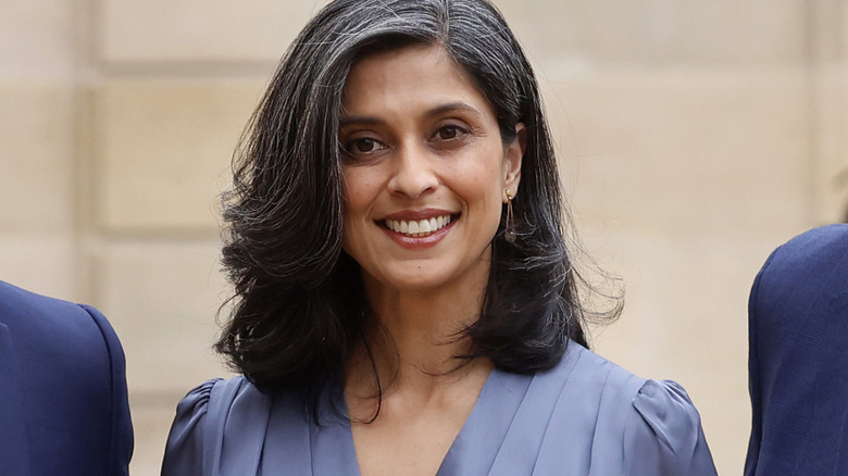 Usha Vance smiling in france
