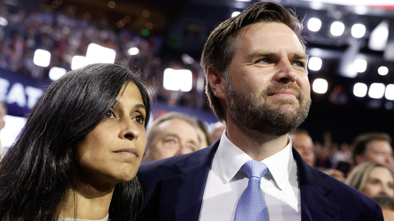 Usha Vance standing with JD Vance