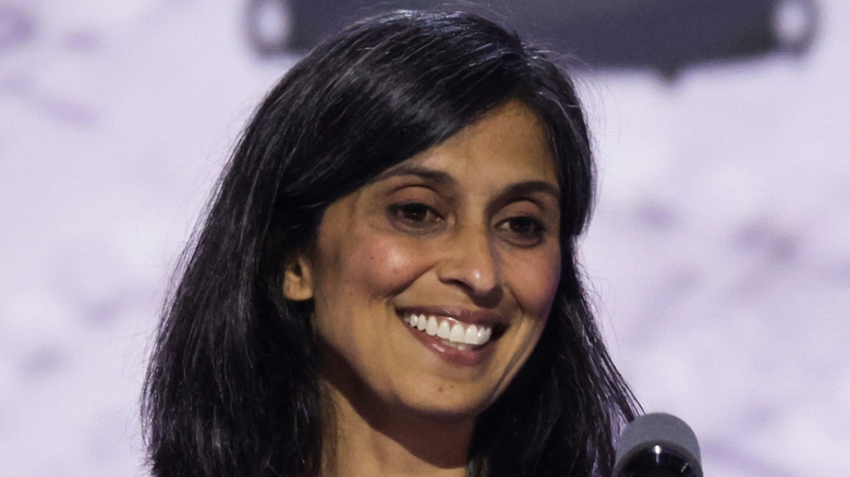 Usha Vance smiling on stage