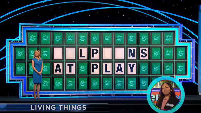 Vanna White in front of puzzle board