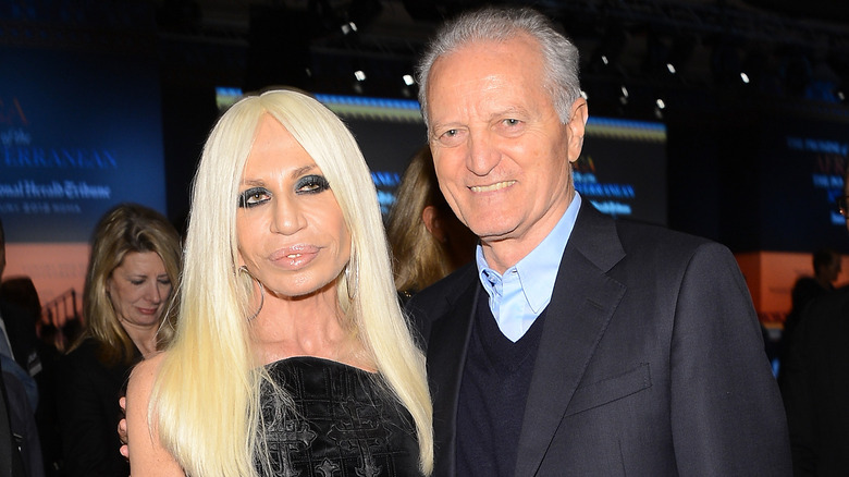 Donatella Versace and Santo Versace