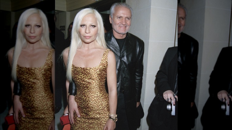 Donatella Versace and Gianni Versace