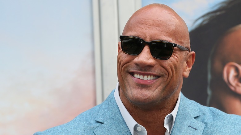 The Rock speaking at event 