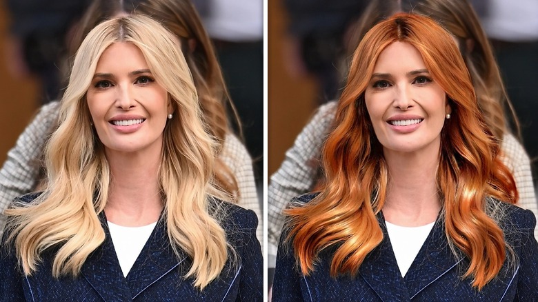 Side-by-side of Ivanka trump with red hair and blond hair