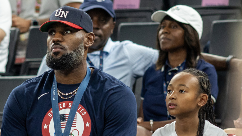 LeBron James with daughter Zhuri
