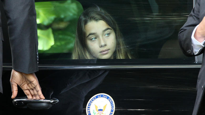 Natalie Biden inside car