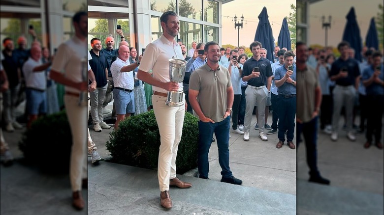 Eric Trump and Bryson DeChambeau posing