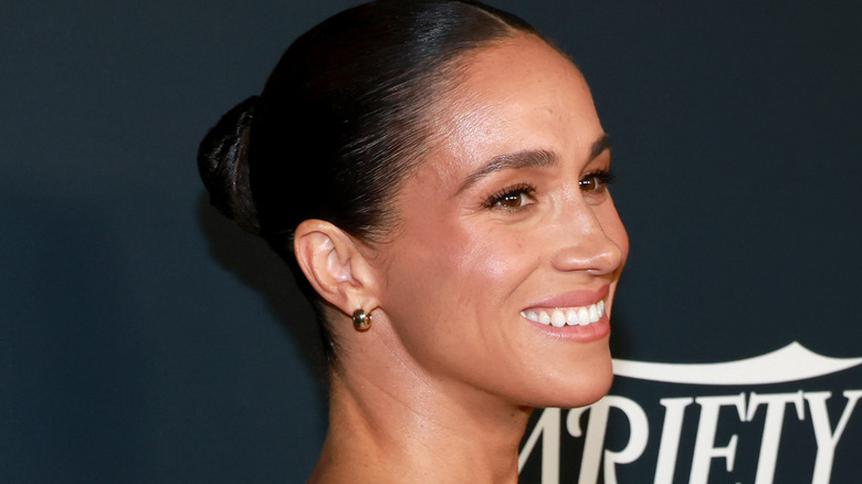 Meghan Markle smiling in close-up