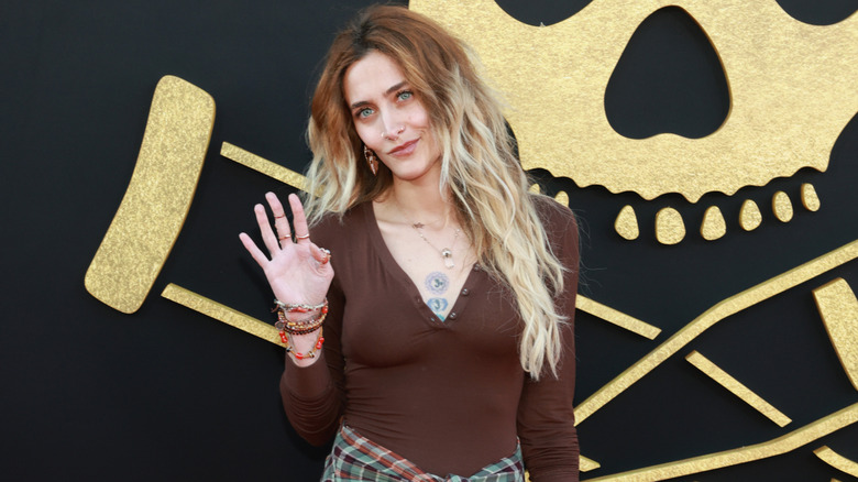 Paris Jackson posing on the red carpet at the "Jackass: Best and Last" premiere in 2026.