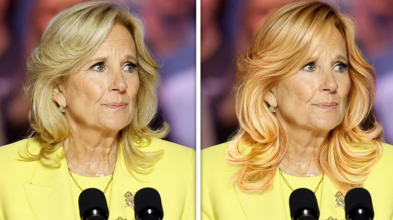Jill Biden with strawberry blond hair