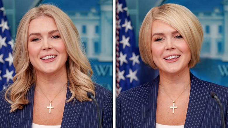 Karoline Leavitt with a bob haircut